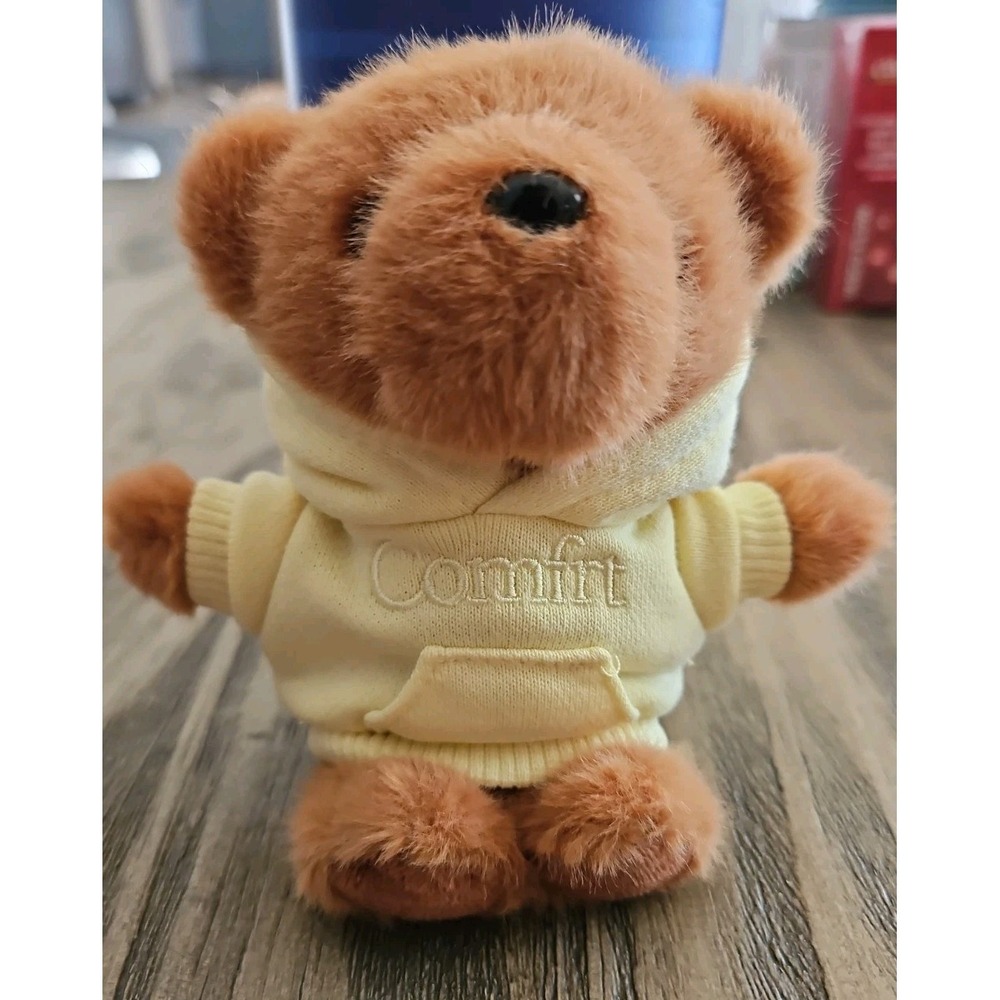 Comfrt The Teddy Bear Bag Charm Keychain Buttercream Yellow Hoodie NIB - Picture 5 of 9